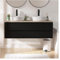 MOB-IN Ensemble Meuble Double Vasque Noir Carbone 120cm + 2 vasques Sorrento