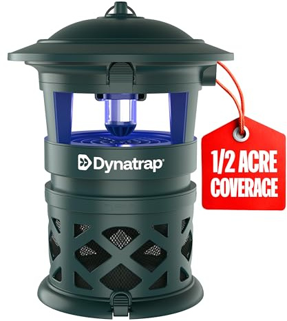 DynaTrap DT1130-GRSR 1/2 Acre Mosquito & Flying Insect Outdoor Trap and Killer – Kills Mosquitoes, Flies, Wasps, Gnats, & Other Flying Insects - Bug Zapper Alternative – Green