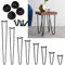 Cecaylie Lot de 4 pieds de table en épingles à cheveux à 2 barres avec protections de sol - En métal noir - 40 cm - Pour table basse et bureau