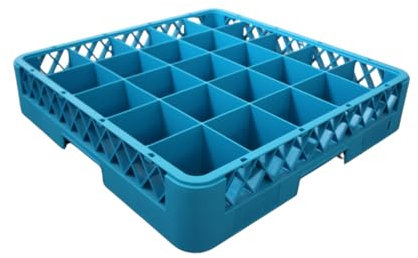 Solycarpa Cesta de Lavado Profesional para Vasos y Copas - 25 Compartimentos, Resistente al Calor, Ideal para Uso en Hostelería, Hoteles y Eventos, Apto para Lavavajillas