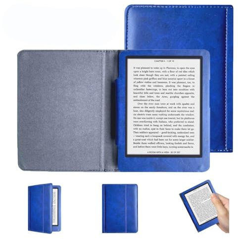 Custodia per Kobo Glo HD/Kobo Glo/Kobo Touch 2.0 6 pollici, custodia in pelle PU con accensione e spegnimento automatico per Kobo Glo 6'' N613 e-Book Case (blu)