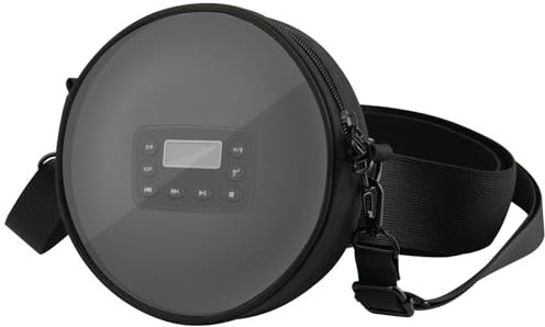 TXEsign 6 CD Player Case, Storage Bag with Adjustable Shoulder Strap and Waist Band, Transparent Window, Compatible with Most CD Players