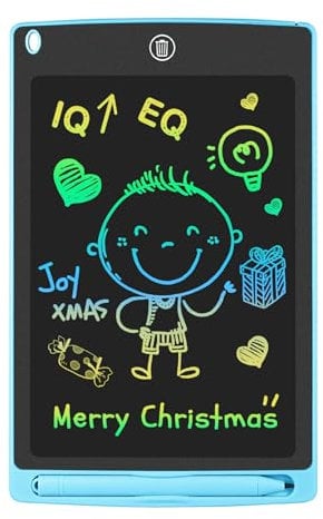 GUYUCOM Planche à gribouiller LCD pour enfants, tablette d'écriture électronique de 21,6 cm avec fonction de verrouillage, bloc de dessin effaçable pour jouets d'enfants, cadeaux d'anniversaire (bleu)