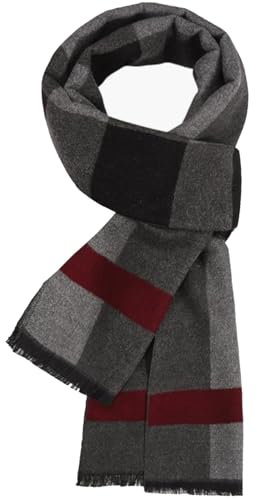 FLOBBS Herren Winterschal, Elegant Classic Plaid Schal, Warmer Weiche Winterschal, Komfortabel Casual Business-Lange, 180x30cm