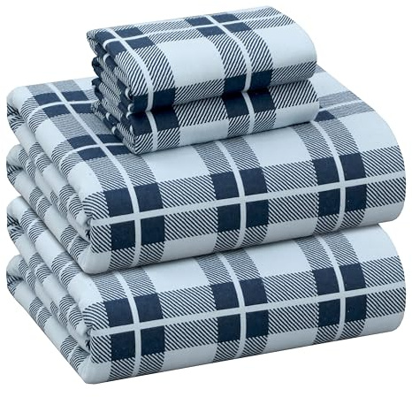 RUVANTI Flanell-Bettlaken, Queen-Size-Größe, 100% Baumwolle, doppelt gebürstet, Tiefe Taschen, 40,6 cm, Queen-Size-Bettlaken-Set, für alle Jahreszeiten, atmungsaktiv und extra weich, warm und