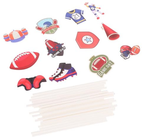 PRETYZOOM Rugby-Cupcake-Topper Stück Party- Cupcake-Picks für Geburtstagskuchen-Dekorationen