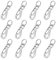 Lot de 12 mini mousquetons porte-clés avec ressort en métal - 2,5 cm - Mousquetons amovibles - Anneaux pour sac à dos, laisse de chien - Argenté