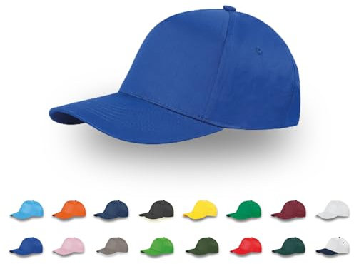 pubblienne 10 Cappellini Personalizzati Logo, Immagine e Testo - Cappello 100% Cotone - Cappello Uomo e Donna Visiera Baseball - Stampa Foto, Gadget Personalizzabili (IT, Testo, Taglia Unica, Blu)