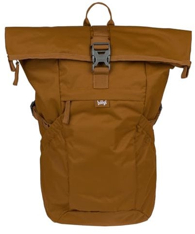 Baagl Rucksack Damen Herren – Rolltop Backpack Wasserdicht mit Laptopfach – Ergonomischer Roll Daypack für Arbeit, Uni, City & Freizeit – Moderner Rollrucksack, 29 l (Caramel)