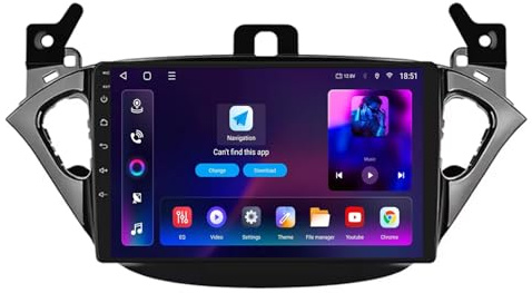 9 Pollici Android 13 Autoradio per Opel Corsa E 2015-2019 Navigazione GPS Touch screen con Bluetooth SWC FM RDS Radio AHD 4G/WIFI DVR Ventola di raffreddamento(8+256G)