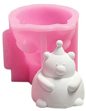 Moldes de silicona con figura de oso 3D para hacer jabón, decoración de yeso, arcilla de cemento, moldes de silicona