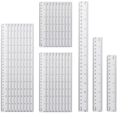 30 Stück Kunststoff Lineal 15cm 20cm 30cm Lineal Set, Transparent Lineale Präzision Zentimeter Zoll Rulers für Schule Zentimeter Zuhause Büro Einteilung Messwerkzeug