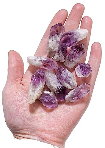 PAKMEZ Natürlicher Amethyst-Zahn, roher Kristall, rauer violetter Quarz, Schmuck, Heimdekoration