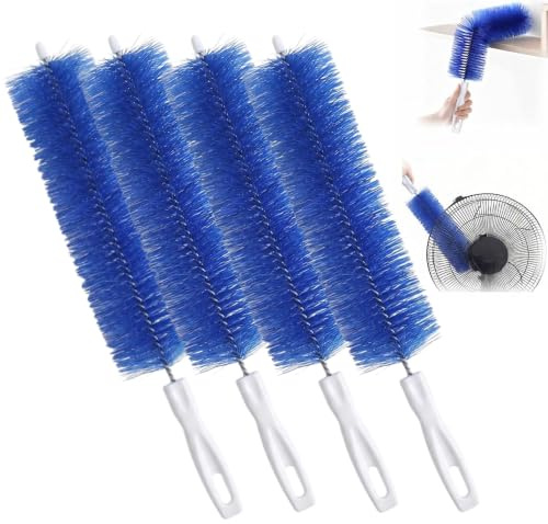 4 PCS Fan Cleaning Brush Bendable Cobweb Duster - Microfiber Head | Washable - Ideal for Ceiling Fan Blades, Air Vents, Curtains, Cars - Reusable Dust Remover