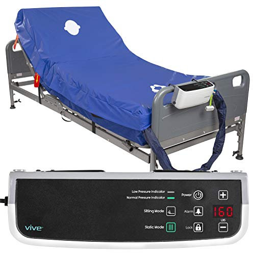 Vive 8 Alternating Pressure Mattress - Low Air Loss Hospital Replacement Mattress - Medical Bed Topper for Ulcers and Bed Sores - Variable, Inflatable Air Pump System