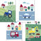 LALELU-Prints | 4er Set Bilder Kinderzimmer | Süße Fahrzeuge | genau das Richtige für kleine Jungs | perfekt fürs Babyzimmer (DIN A4 ohne Rahmen)