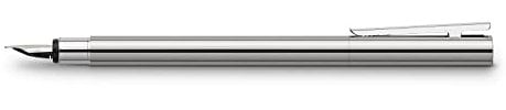 FABER-CASTELL 342001 - Füller Neo Slim Edelstahl, Federbreite F, silber glänzend