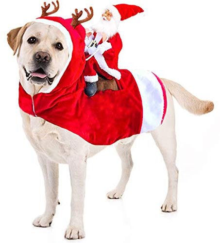 Kyerivs Weihnachtsmann-Hundekostüm Weihnachten Hundemantel Hung Winter Jacken Mantel Hundekostüme Weihnachten Hunde Haustier Kleidung justierbare Weihnachtsmann Kleidung für Haustier (XXL)