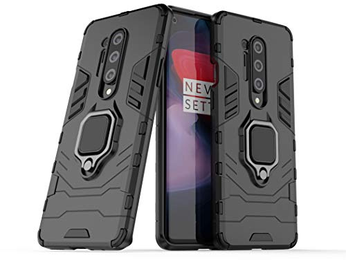 LuluMain Kompatibel mit 1+8 Pro (5G) Hülle, Ring Ständer Magnetischer Handyhalter Auto Caseme Schutzhülle Case für OnePlus 8 Pro (Schwarz)