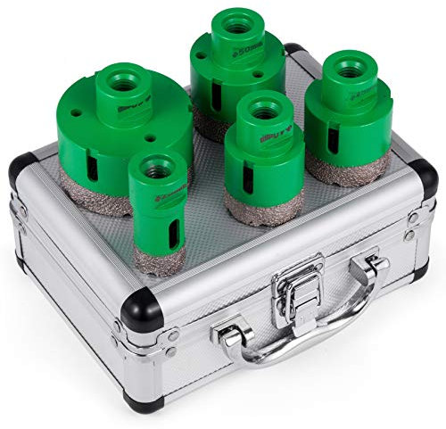 VEVOR Diamond Drill Bit 5Pcs Diamond Hole Saw Set, M14 25/40/45/50/68mm Hole Saw Cutter Drill Bit, M14 Thread Point-Accurate Drilling for Tiles Ceramic Granite