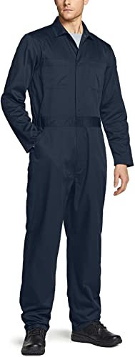 CQR Men's Long Sleeve Zip-Front Coverall, Twill Stain & Wrinkle Resistant Work Coverall, Action Back Jumpsuit with Multi Pockets, Twill Dark Navy, XL