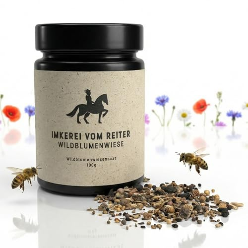 Premium Wildblumenwiese VOM REITER – 72 Arten Wildblumensamen für Bienen & Schmetterlinge – Bienenweide mehrjährig & heimisch ohne Gräser – 100g für 100m²