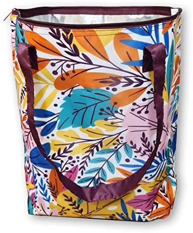 PromotionGift - Wiederverwendbare Faltbare Kühltasche, Einkaufstasche, Strandtasche, leicht und langlebig, mit Aluminiuminnenfutter für perfekte Kühlfunktion - 25L, Vibrant Jungle,