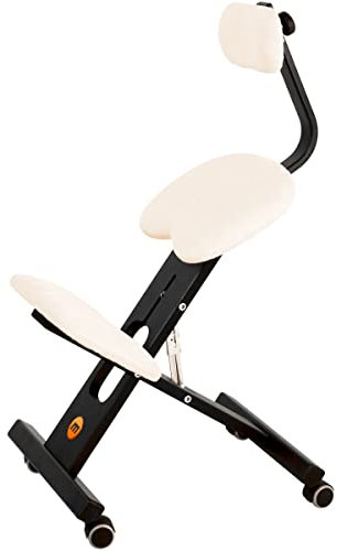 Mercurius Ergo-Soft OP Ergonomischer Stuhl Orthopädischer Kniestuhl Computerstuhl Kniehocker Stoff - Made in EU, CE, TUV (beig)