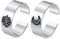 JewelryWe Schmuck 1 Paar Ringe Herren Damen Sonne und Mond Partnerringe Freundschaftsringe Edelstahl Offen Pärchen Ring für Versprechen Hochzeit Verlobung Gravur Silber