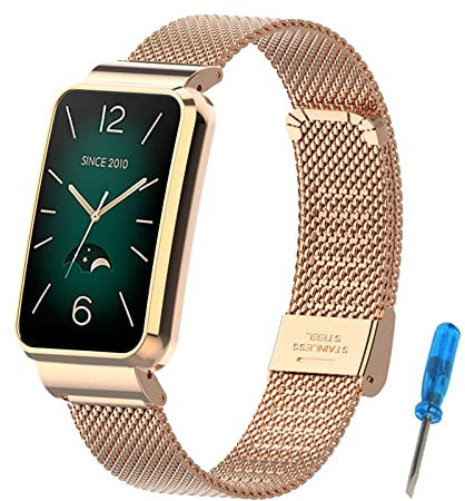 CHULN Metall Armband Kompatibel mit Xiaomi Mi Band 7 Pro, Verstellbar Edelstahl Replacement Strap für Xiaomi Mi Band 7 Pro.(Fitness Tracker Nicht Enthalten)