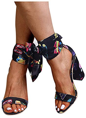 Fannyfuny Damen Sandaletten Mit Absatz Spangenpumps Schnür Offene Heel Peep Toe hoher Absatz Partyschuhe Sexy Sommerschuhe Pumps Schuhe Sommer Sandaletten Damenschuhe Absatzschuhe