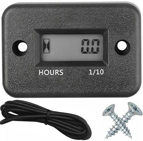 Retoo Digital Hour Counter, Tachometer, Chainsaw, Hour Counter Generator, Waterproof Backlight, Maintenance Hour Counter for Riding, Lawnmower, Resettable Job Timer