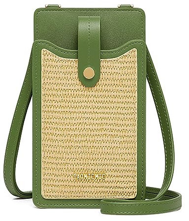 Damen Handy Crossbody Tasche Kleine Leichte Leder Schulter Geldbörse Handtasche Karte Brieftasche Lanyard Fall Mädchen Satchel Pouch, H2-grün
