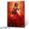 Peinture par numéro sur toile avec pinceaux - Peinture par numéros - Motif femme danseuse en robe rouge - Peinture par numéros - 40,6 x 50,8 cm - Peinture par numéros pour adultes et enfants - Pour