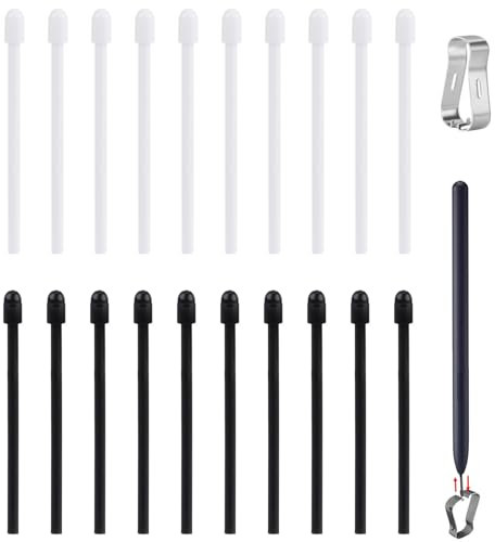 XINSUO® Pointe de Stylet,Pointes de Marqueur pour Remarkable 2,Plume de Remplacement pour Ecran Tactile,Compatible Samsung N3/N4/N5/P580/P600,avec Pincette (Noir + Blanc