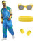 Aibaowedding 80er jahre outfit herren Retro Trainingsanzug für Damen Bad Taste Kostüme(Blau,M)