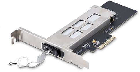StarTech.com M.2 NVMe Wechselrahmen für PCIe x4, M2 PCIe Adapterkarte für M.2 SSD, werkzeuglose Installation, PCI Express 4.0/3.0 Hot-Swap M2 NVMe Adapter, Schlüsselsperre (M2-Removable-PCIE-N1)