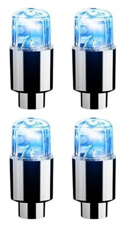 beabadoobee 4 Stücke Reifenventilkappen Lichter Ventil LED Auto Motorrad Radfahren Rad Laterne Speichen Nabe Reifen Lampe Radkappen Auto Reifen Zubehör Werkzeuge für Reifen Räder (Color : Blue)