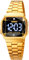findtime Armbanduhr Damen Touch LED Eckige Damenuhren Gold Damenarmbanduhr Diamant Strasssteine Luxus Design Frauen Uhr Edelstahl