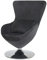 Mingone Sessel Wohnzimmer Loungesessel Drehbar Cocktailsessel Bequemer Einzelsessel aus Samt Relaxsessel mit Kissen Retro Design (Schwarz)