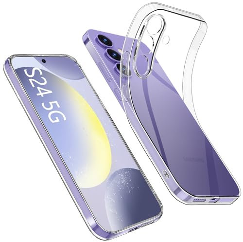 Qasyfanc Cover per Samsung Galaxy S24 con Protezione Fotocamera, Cover Samsung S24 5G Slim Fit Custodia Silicone Sottile e Morbida, Trasparente