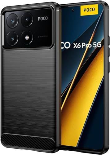 Coque pour Xiaomi POCO X6 Pro 5G Cover Texture Fibre de Carbone Etui Antidérapant TPU Cover, Antichoc Résistante Aux Rayures Slim pour Etui pour POCO X6 Pro