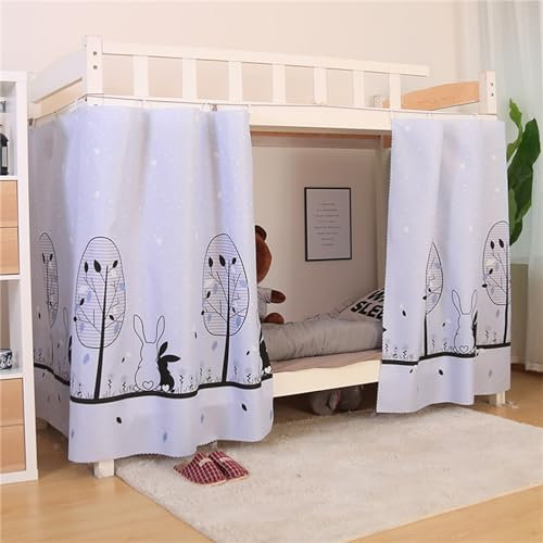 Treer Bettvorhang Hochbett Etagenbett, Blackout Vorhänge Staubdicht Betthimmel Hochbett Etagenbett Kinder Bettzelt Schlafsaal Bettvorhänge für Kinderzimmer (Schwarzes Kaninchen,1.5x2M)