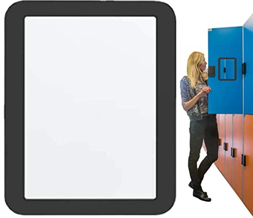 Murman Spiegelmagnet Für Schließfach, Rechteckiger Spind Spiegel Magnetischer Schminkspiegel, Schließfach-Zubehörset Für Haushaltsküchen, Schlafsäle Und Badezimmer, Schwarz
