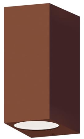 CALEX Bergamo Wandleuchte, für Außen & Innen, 2x GU10 Fassung, Rechteck, Up & Downlight, wasserdicht, ohne Leuchtmittel, Rostfarbe