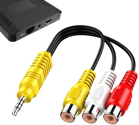 Zasdvn Cavo Da 3.5 Mm A AV, Connettore AV Da 3.5 Mm Maschio A 3RCA Femmina Adattatore Di Conversione Plug And Per TV Audio Universale Cavo Connettore Adattatore Splitter Video Cavo Adattatore AV