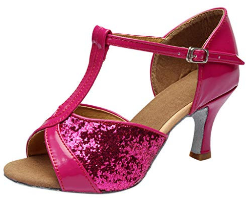 Generic Latino Colore Moda Danza Donna Sandali Prom Sala Da Ballo Scarpe Donna Sandali Donna Taglia 8 Dressy, Rosa acceso, 39 EU, 369TvAbnF