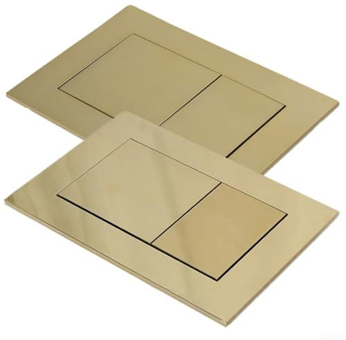 Repuesto de botón de descarga de inodoro, para cisternas ocultas TECE de doble placa de descarga de oro cepillado brillante, con tecnología de doble descarga (oro cepillado)