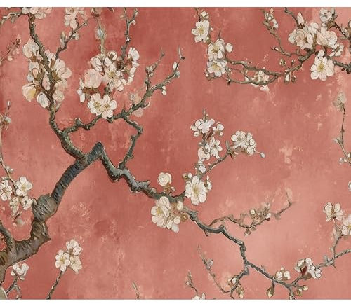 murando Self-Adhesive Photo Wallpaper Retro 392x280 cm / 158x111- Non-Woven Premium Art Print Fleece Wall Mural Decoration Poster Picture Design Modern - Textured Terracotta Orange b-H-10006-a-a