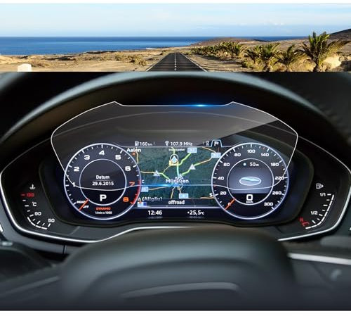Coleya Displayschutzfolie Kompatibel mit Audi A4 2016-2019/A5 2017-2020/Q5 2017-2020, Gehärtetes Glas Schutzfolie, 9H Anti-Kratzer Schutzfolie für Dashboard-Bildschirm (12,3 Zoll)